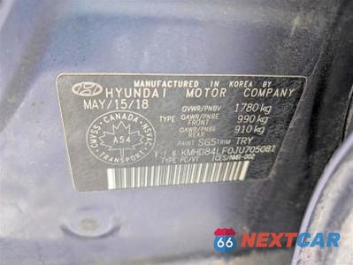 Zdjęcie 10 z 10 samochodu: 2018 HYUNDAI ELANTRA SEL VIN:KMHD84LF0JU705081 - miniatura