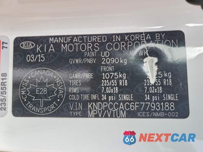 Zdjęcie 13 z 13 samochodu: 2015 KIA SPORTAGE EX VIN:KNDPCCAC6F7793188 - miniatura