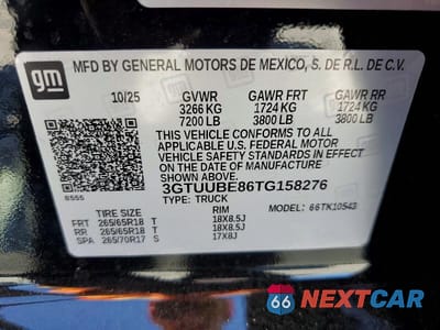Zdjęcie 12 z 12 samochodu: 2026 GMC SIERRA K1500 SLE VIN:3GTUUBE86TG158276 - miniatura