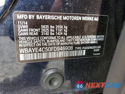 Zdjęcie 12 z 12 samochodu: 2015 BMW 740 LI VIN:WBAYE4C50FD946908 - miniatura