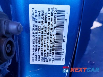 Zdjęcie 13 z 13 samochodu: 2014 HONDA CIVIC EX VIN:19XFB2F8XEE258778 - miniatura