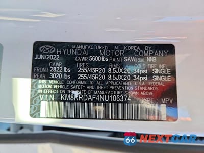 Zdjęcie 14 z 14 samochodu: 2022 HYUNDAI IONIQ 5 LIMITED VIN:KM8KRDAF4NU106374 - miniatura