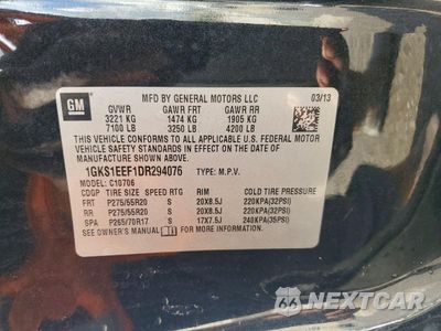 Zdjęcie 13 z 14 samochodu: 2013 GMC YUKON DENALI VIN:1GKS1EEF1DR294076 - miniatura