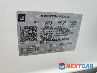 Zdjęcie 12 z 12 samochodu: 2018 CADILLAC XT5 LUXURY VIN:1GYKNCRS8JZ176298 - miniatura