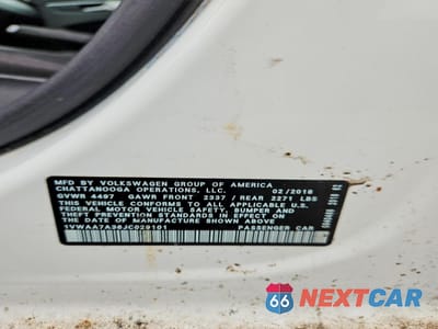 Zdjęcie 13 z 14 samochodu: 2018 VOLKSWAGEN PASSAT S VIN:1VWAA7A36JC029101 - miniatura
