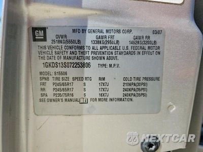 Zdjęcie 13 z 13 samochodu: 2007 GMC ENVOY VIN:1GKDS13S072253806 - miniatura