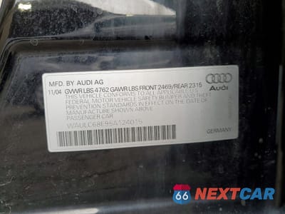Zdjęcie 12 z 13 samochodu: 2005 AUDI A4 1.8T QUATTRO VIN:WAULC68E95A124015 - miniatura