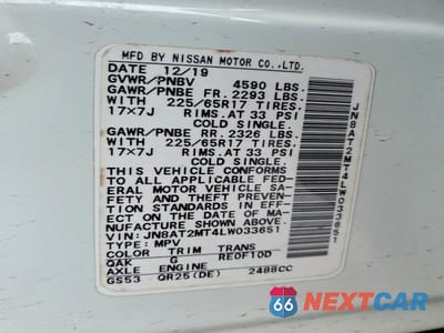 Zdjęcie 14 z 14 samochodu: 2020 NISSAN ROGUE S VIN:JN8AT2MT4LW033651 - miniatura