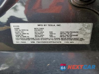 Zdjęcie 12 z 12 samochodu: 2023 TESLA MODEL Y VIN:7SAYGDEEXPF647479 - miniatura
