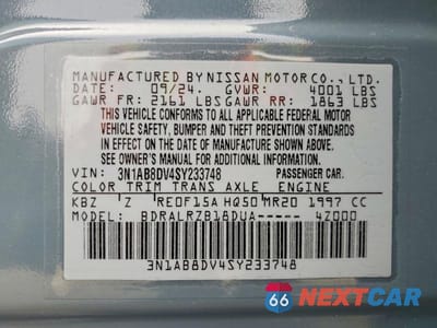 Zdjęcie 13 z 13 samochodu: 2025 NISSAN SENTRA SR VIN:3N1AB8DV4SY233748 - miniatura