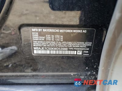 Zdjęcie 13 z 13 samochodu: 2019 BMW 540 XI VIN:WBAJE7C50KWD53988 - miniatura