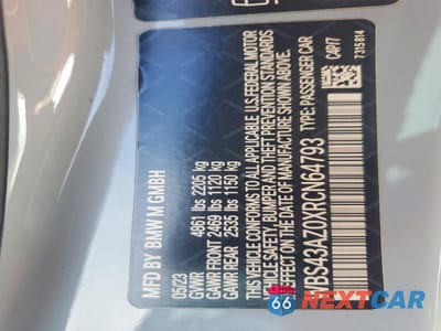 Zdjęcie 12 z 12 samochodu: 2024 BMW M4 COMPETITION VIN:WBS43AZ0XRCN64793 - miniatura