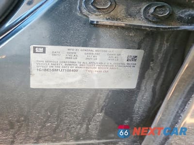 Zdjęcie 12 z 12 samochodu: 2018 CHEVROLET CRUZE LT VIN:1G1BE5SM1J7108409 - miniatura