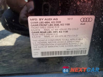 Zdjęcie 13 z 13 samochodu: 2018 AUDI Q3 PREMIUM PLUS VIN:WA1JCCFS4JR016571 - miniatura