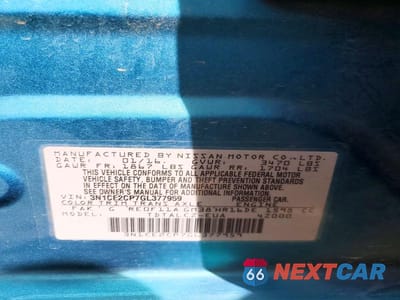 Zdjęcie 12 z 12 samochodu: 2016 NISSAN VERSA NOTE S PLUS VIN:3N1CE2CP7GL377959 - miniatura