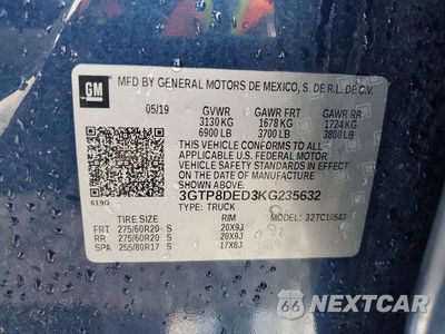 Zdjęcie 12 z 12 samochodu: 2019 GMC SIERRA C1500 SLT VIN:3GTP8DED3KG235632 - miniatura
