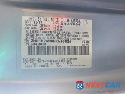 Zdjęcie 12 z 12 samochodu: 1998 MERCURY GRAND MARQUIS GS VIN:2MEFM74W8WX616026 - miniatura