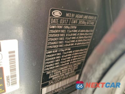 Zdjęcie 13 z 13 samochodu: 2017 LAND ROVER RANGE ROVER HSE VIN:SALGS2FV9HA345890 - miniatura