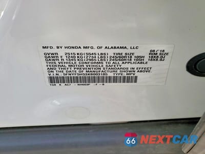 Zdjęcie 13 z 13 samochodu: 2019 HONDA PILOT EXL VIN:5FNYF5H53KB003185 - miniatura
