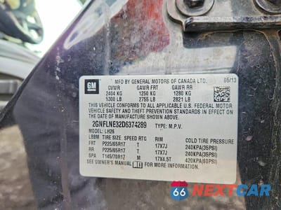 Zdjęcie 13 z 13 samochodu: 2013 CHEVROLET EQUINOX LT VIN:2GNFLNE32D6374289 - miniatura