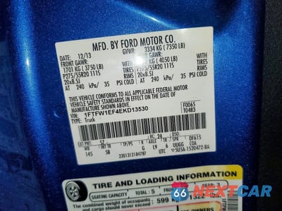 Zdjęcie 12 z 12 samochodu: 2014 FORD F150 SUPERCREW VIN:1FTFW1EF4EKD13530 - miniatura