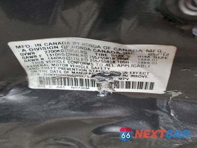 Zdjęcie 13 z 13 samochodu: 2012 ACURA MDX VIN:2HNYD2H29CH537548 - miniatura