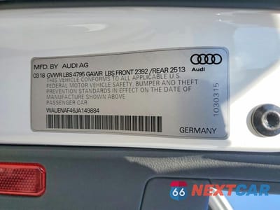 Zdjęcie 13 z 13 samochodu: 2018 AUDI A4 PREMIUM PLUS VIN:WAUENAF46JA149884 - miniatura