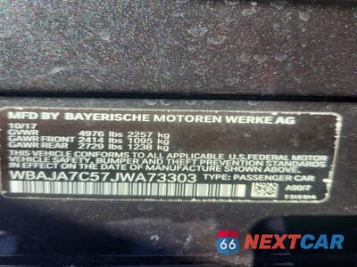 Zdjęcie 13 z 13 samochodu: 2018 BMW 530 XI VIN:WBAJA7C57JWA73303 - miniatura
