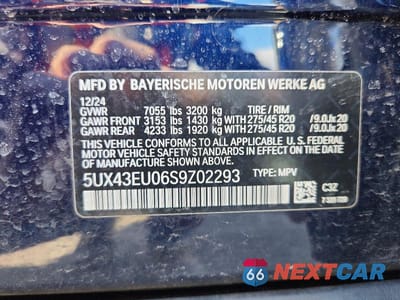 Zdjęcie 13 z 13 samochodu: 2025 BMW X5 XDRIVE50E VIN:5UX43EU06S9Z02293 - miniatura