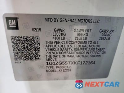 Zdjęcie 12 z 12 samochodu: 2019 CHEVROLET MALIBU RS VIN:1G1ZG5STXKF172164 - miniatura