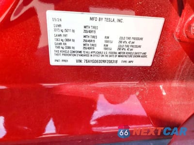 Zdjęcie 12 z 12 samochodu: 2024 TESLA MODEL Y VIN:7SAYGDED2RF208318 - miniatura