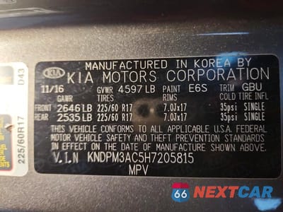 Zdjęcie 13 z 13 samochodu: 2017 KIA SPORTAGE LX VIN:KNDPM3AC5H7205815 - miniatura