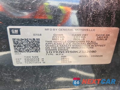 Zdjęcie 12 z 12 samochodu: 2019 CADILLAC XT5 LUXURY VIN:1GYKNCRS0KZ112080 - miniatura