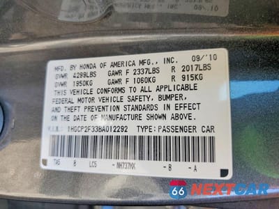 Zdjęcie 13 z 13 samochodu: 2011 HONDA ACCORD VIN:1HGCP2F33BA012292 - miniatura