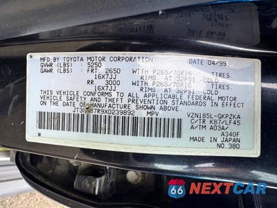 Zdjęcie 10 z 11 samochodu: 1999 TOYOTA 4RUNNER LIMITED VIN:JT3HN87R9X0239892 - miniatura