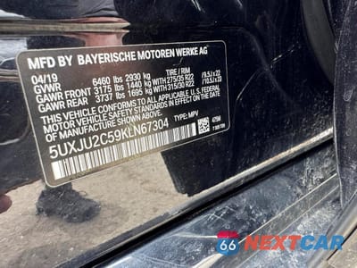 Zdjęcie 10 z 10 samochodu: 2019 BMW X5 XDRIVE50I VIN:5UXJU2C59KLN67304 - miniatura