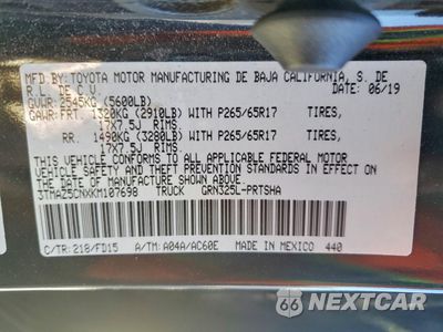 Zdjęcie 12 z 12 samochodu: 2019 TOYOTA TACOMA TRD SPORT VIN:3TMAZ5CNXKM107698 - miniatura