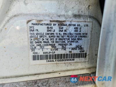Zdjęcie 12 z 12 samochodu: 2003 NISSAN ALTIMA 2.5 VIN:1N4AL11D33C295638 - miniatura