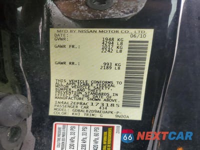 Zdjęcie 12 z 12 samochodu: 2010 NISSAN ALTIMA 2.5 S VIN:1N4AL2EP8AC173185 - miniatura