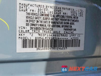 Zdjęcie 12 z 12 samochodu: 2024 NISSAN SENTRA SR VIN:3N1AB8DV7RY246259 - miniatura