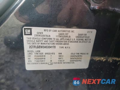 Zdjęcie 13 z 13 samochodu: 2010 GMC TERRAIN SLT VIN:2CTFLGEW3A6304170 - miniatura