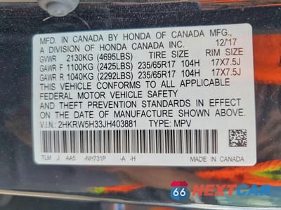 Zdjęcie 13 z 13 samochodu: 2018 HONDA CR-V LX VIN:2HKRW5H33JH403881 - miniatura