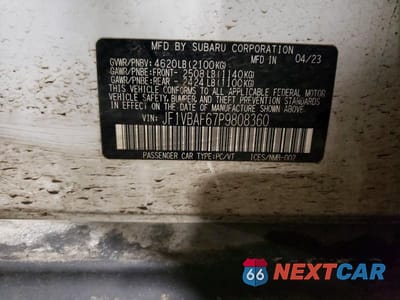 Zdjęcie 13 z 13 samochodu: 2023 SUBARU WRX PREMIUM VIN:JF1VBAF67P9808360 - miniatura