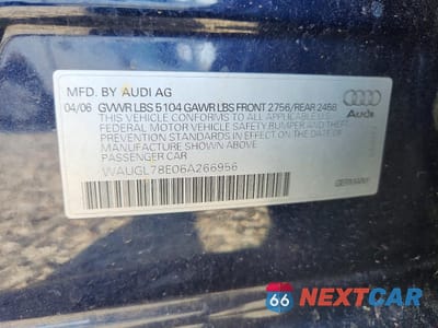 Zdjęcie 12 z 13 samochodu: 2006 AUDI S4 QUATTRO VIN:WAUGL78E06A266956 - miniatura