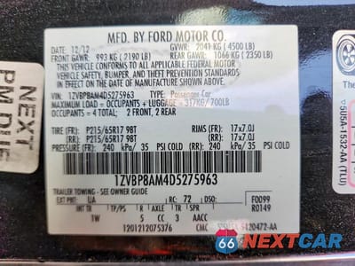Zdjęcie 12 z 12 samochodu: 2013 FORD MUSTANG VIN:1ZVBP8AM4D5275963 - miniatura