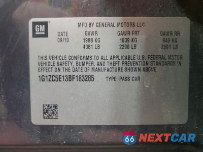 Zdjęcie 13 z 13 samochodu: 2011 CHEVROLET MALIBU 1LT VIN:1G1ZC5E13BF183285 - miniatura