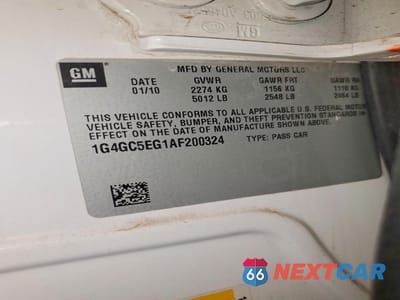 Zdjęcie 12 z 12 samochodu: 2010 BUICK LACROSSE CXL VIN:1G4GC5EG1AF200324 - miniatura