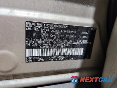 Zdjęcie 14 z 14 samochodu: 2021 TOYOTA VENZA XLE VIN:JTEAAAAH0MJ040151 - miniatura