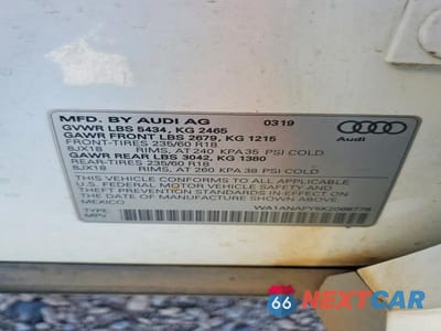 Zdjęcie 13 z 13 samochodu: 2019 AUDI Q5 PREMIUM VIN:WA1ANAFY5K2088778 - miniatura
