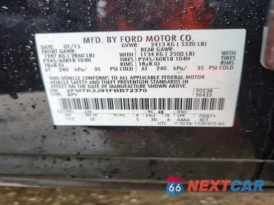 Zdjęcie 14 z 14 samochodu: 2015 FORD EDGE SEL VIN:2FMTK3J91FBB72370 - miniatura
